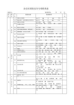 一般企業(yè)、辦公樓消防安全專項(xiàng)檢查表